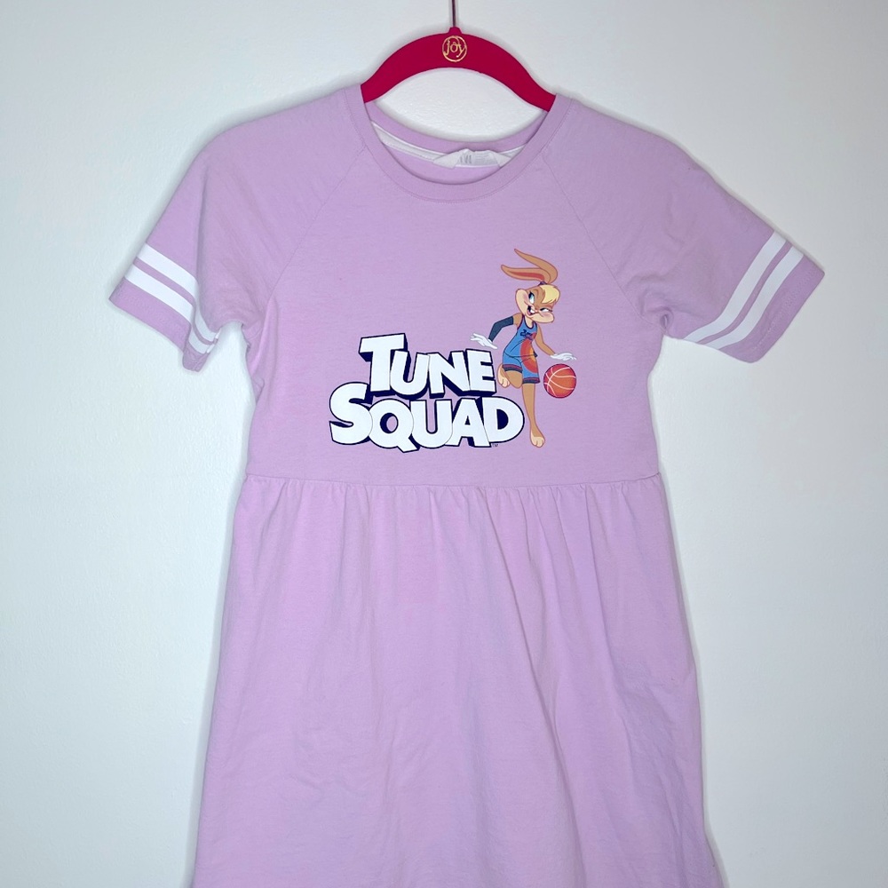 Girls Lavender Cotton A-Line Dress